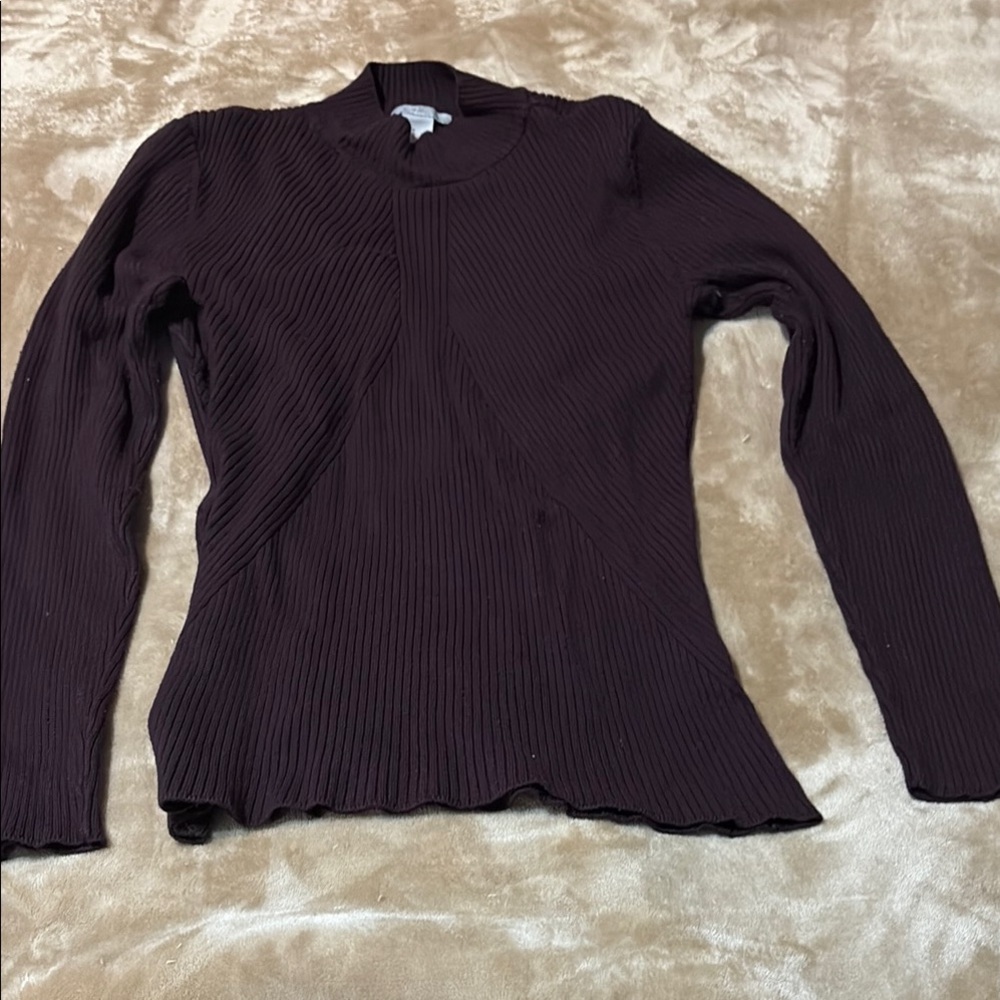 Elegant Black Ribbed Women's Top